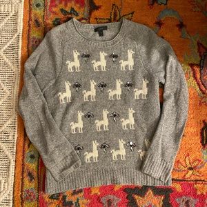 100% Wool J. Crew Llama Jewel Sweater